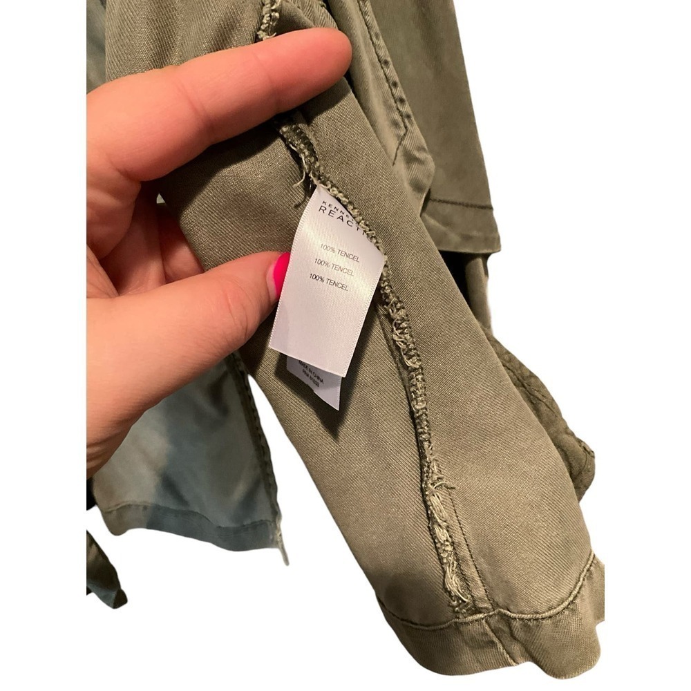 Kenneth Cole Utility Vest Women's Size M Green Sleeveless Open Front 100% Tencel - Picture 4 of 5